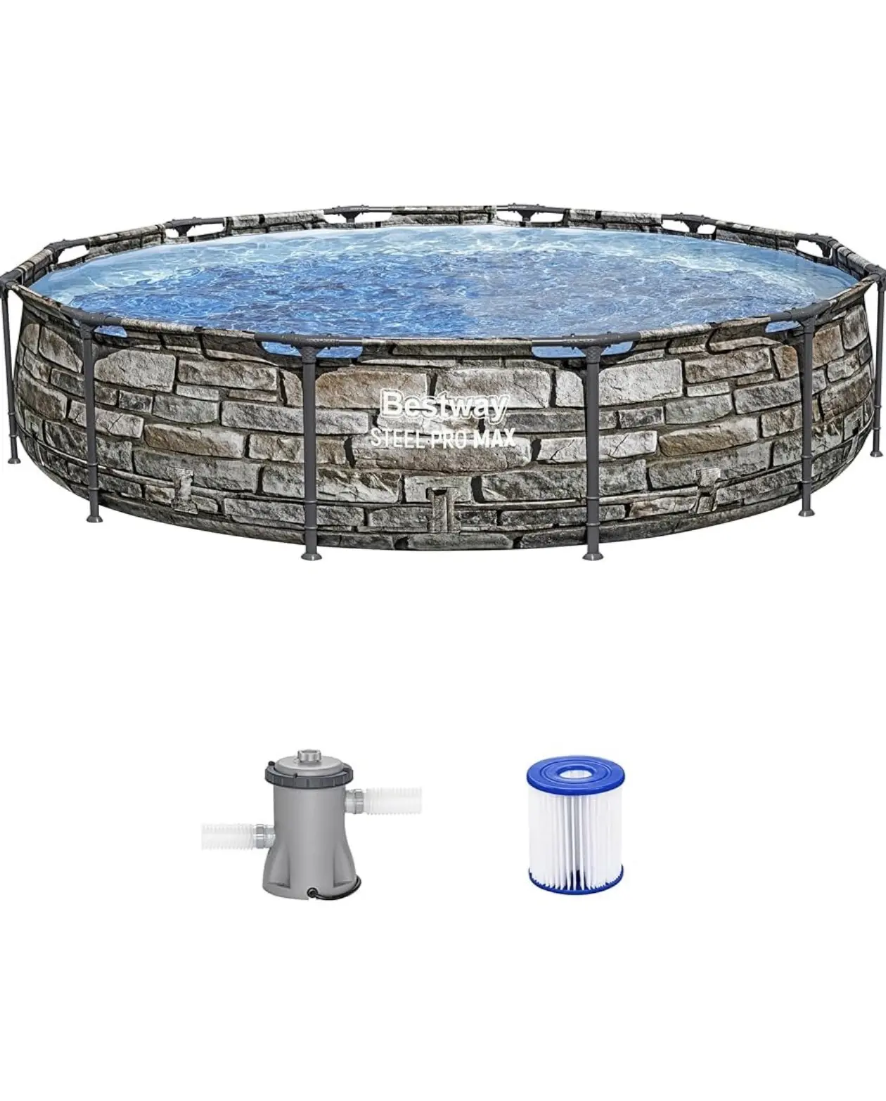Bestway Steel Pro MAX 12' x 30" Above Ground Swimming Pool Set with Pump