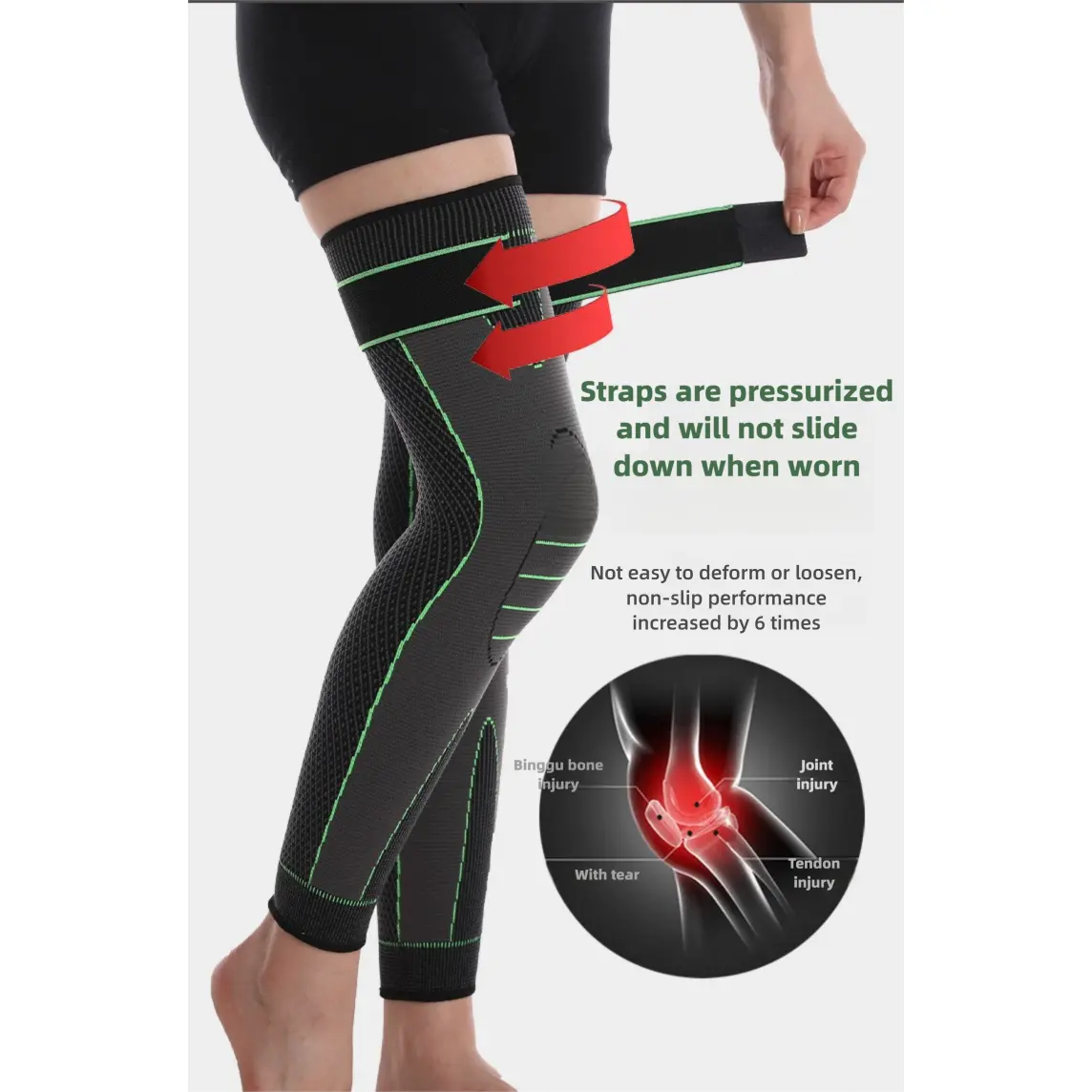 Unisex Moxa Leaf Knee Support, High Elastic Extended Adjustable Straps, Knit Knee Band Compression Sleeves for Basketball, Outdoor Sports