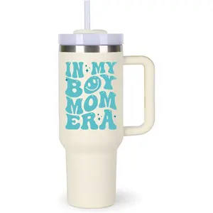 Boy Mom Cup Tumblers Gifts.40oz In My Boy Mom Era Tumbler with Handle.40oz Birthday Christmas Mothers Day Gifts for boy mom. 40 OZ Stainless Steel Tumbler