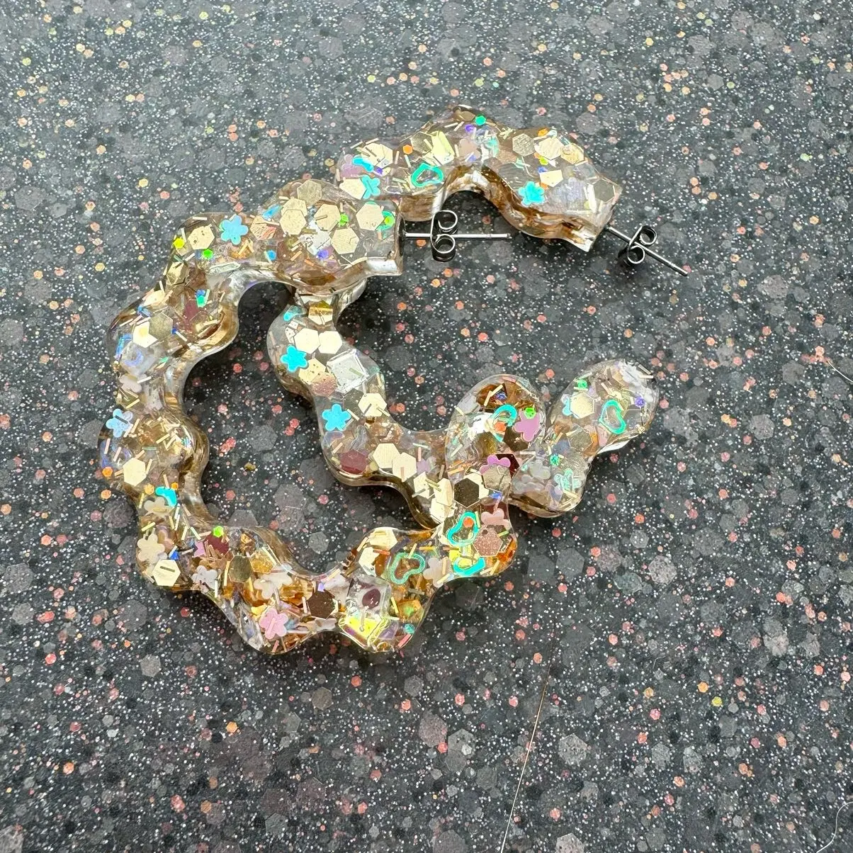 Chunky Glitter Hoop Earrings