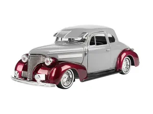 1939 Chevrolet Coupe Lowrider - Two Tone Grey (Get Low) Diecast 1:24 Scale Model - Motormax 79028GRY