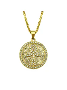 Diamond-encrusted Cross Hip-Hop Necklace, Ankh Key Hiphop Pendant Chain Accessory