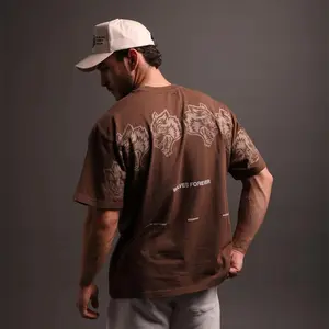 Darcsport Ohana Oversized "Premium" Unisex Tee in Brown - American Fitness Graphic Premium Tee Oversized Incredibly Soft
