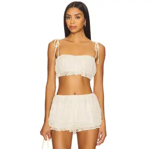 Stone Cold Fox x REVOLVE Beth Embroidered Top in Sand