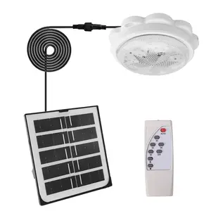60W Solar Ceiling Light, suitable for both indoor and outdoor use, adjustable brightness, decorative light, includes remote control, waterproof, suitable for home porches, chicken coops, camping, living rooms (white light).