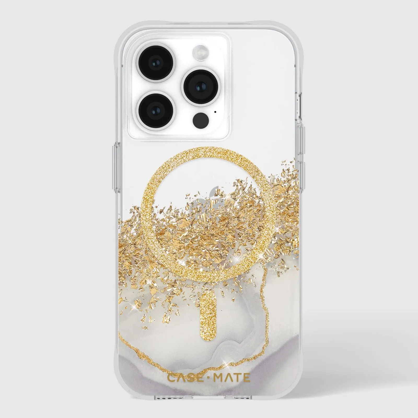 Karat Marble MagSafe Casing for iPhone 15 Pro, Compatible with Smartphone, Handheld, and Cellphone Devices, Protection