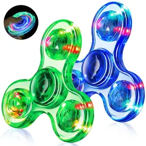Light-Up Fidget Spinner 2-Pack for Kids & Adults 4-12 with Autism ADHD Anxiety Relief Toys Stress Relief Gifts for Christmas Birthday Classroom Prizes