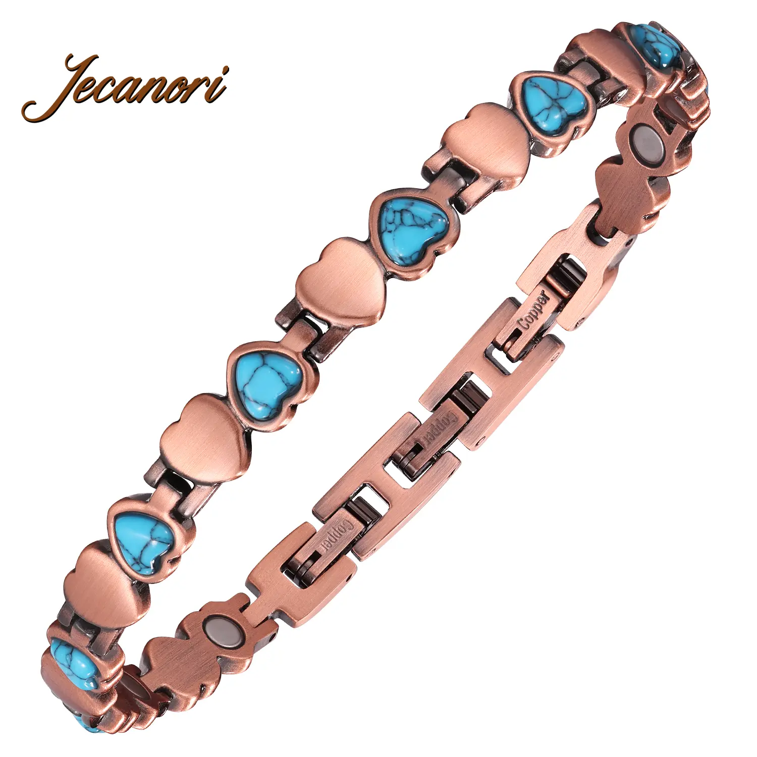 Jecanori 99.99% Pure Copper Stackable Bracelets for Women - Adjustable Magnetic Neodymium Bangle, Minimalist Fashion Accessory with Sizing Tool, Elegant Gift for Women