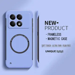 NEW Ultra Thin Hard PC Magnetic Frameless Phone Case for Xiaomi POCO X7 Pro X7 X F M 6 5 Pro 4G 5G Matte Pure Color Solid Cover