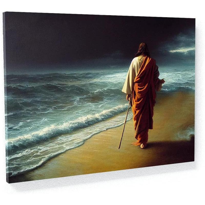 1 Count Sense Canvas Jesus 1 Canvas Art - Home Decor Wall Art Print Poster Painting Large 16x12inch Frameless
