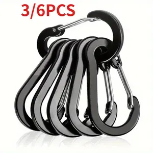 3/6Pcs Easyfish Fishing CC1 Steel Small Carabiner Clips Outdoor Camping Multi Tool Fishing Acessories 6pcs Accessories