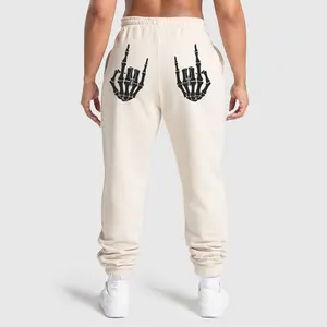Skeleton Hand Sweatpants, Dark Gothic Aesthetic Jogger Pants, Gothic Grunge Graphic Streetwear Joggers, Edgy Casual Style, All Seasons Lightweight Cotton Polyester Tapered Fit