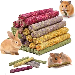 33 count Rabbit Chew Sticks, Rabbit, Guinea Pig Toys, Natural Timothy Grass Molar Teeth Stick, Mixing Natural Flowers Chewing Toy, Small Animals Treats
