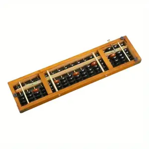 Chinese Vintage 17-Digit Wooden Abacus, Soroban Math Operation Learning Tool, Ideal for Educational Use & Skill Development