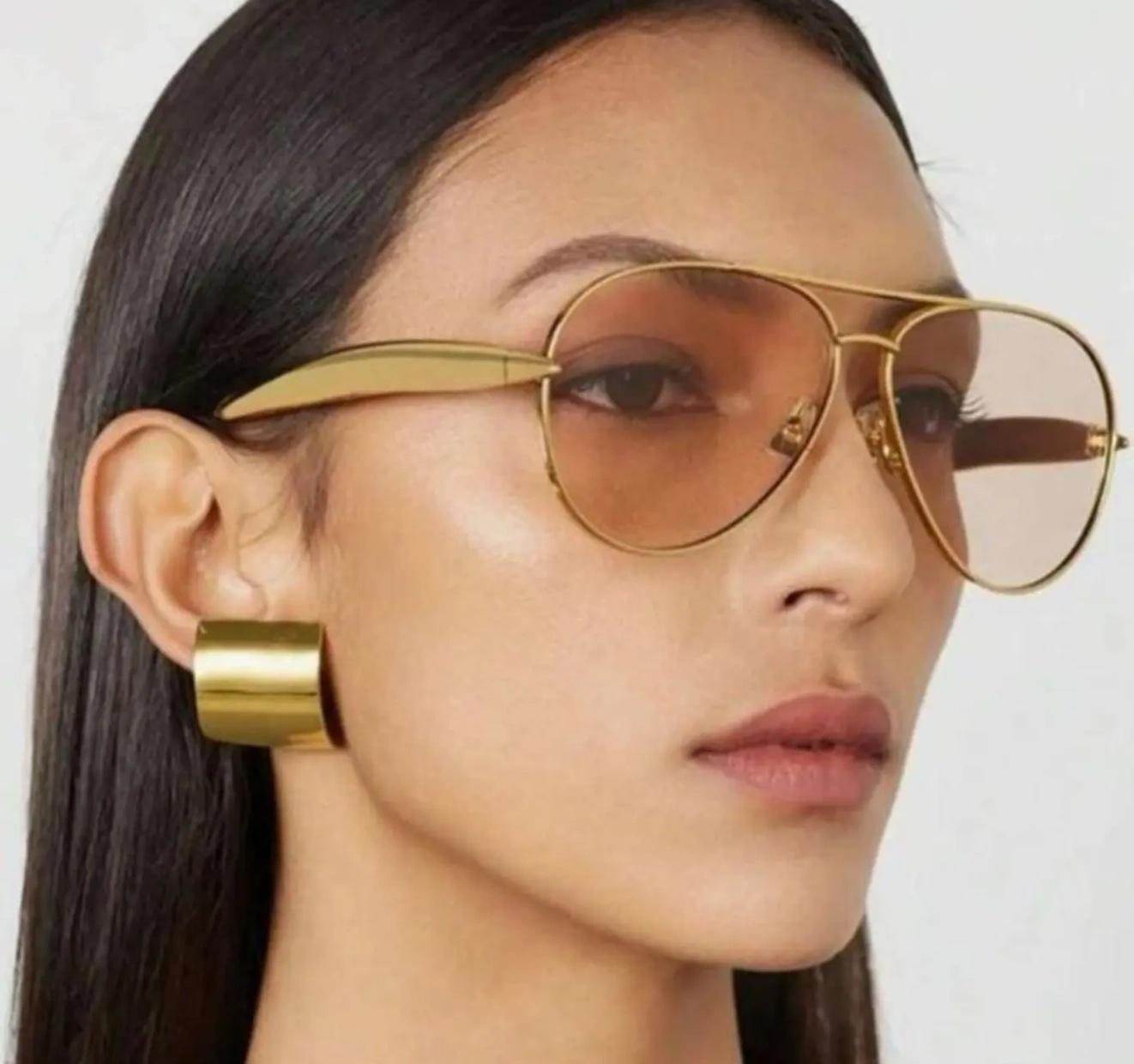 Unisex Adult Retro Double Bridge Full Rim Sunglasses - Metal Temple, UV-Protected Polarized Lens, Stylish Outdoor Beach Accessory