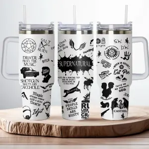 Supernatural Winchester Brothers Tennessee Whiskey TV Series 40 oz Tumbler With Handle