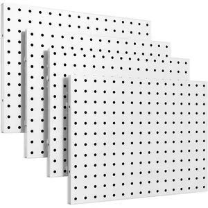 Peg Board, 4 Pack Peg board Panels, White PegBoard Wall Organizer for Office, Craft Room and Organization, Tool, Sewing Room, Workbench,