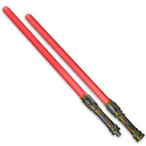 212 MAIN Double Blade Light Saber - Red, Light Up Saber with Sound Effect