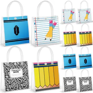 24 Pcs Graduation Goodie Bags End of Year Gift Bags Teacher Appreciation Bags with Handle Plastic Clear PVC Handbags for Teacher Student,School Classroom Party Supplies for Back to School Birthday Party Gift