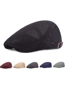 1pcs Men'S Breathable Mesh Newsboy Caps - Lightweight, Ventilated Summer Hats with Adjustable Snapback Closure,  Perfect for Casual Wear, Outdoor Activities, and Special Occasions, Outdoor Headwear | Adjustable Cap | Mesh Construction