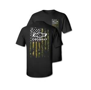 Camo American Flag Chevrolet T-Shirt, Patriotic Semi-Truck Graphic Tee, Perfect for Car Enthusiasts, Top Cotton Menswear, Gift For Him& Her, Gift For Men& Women
