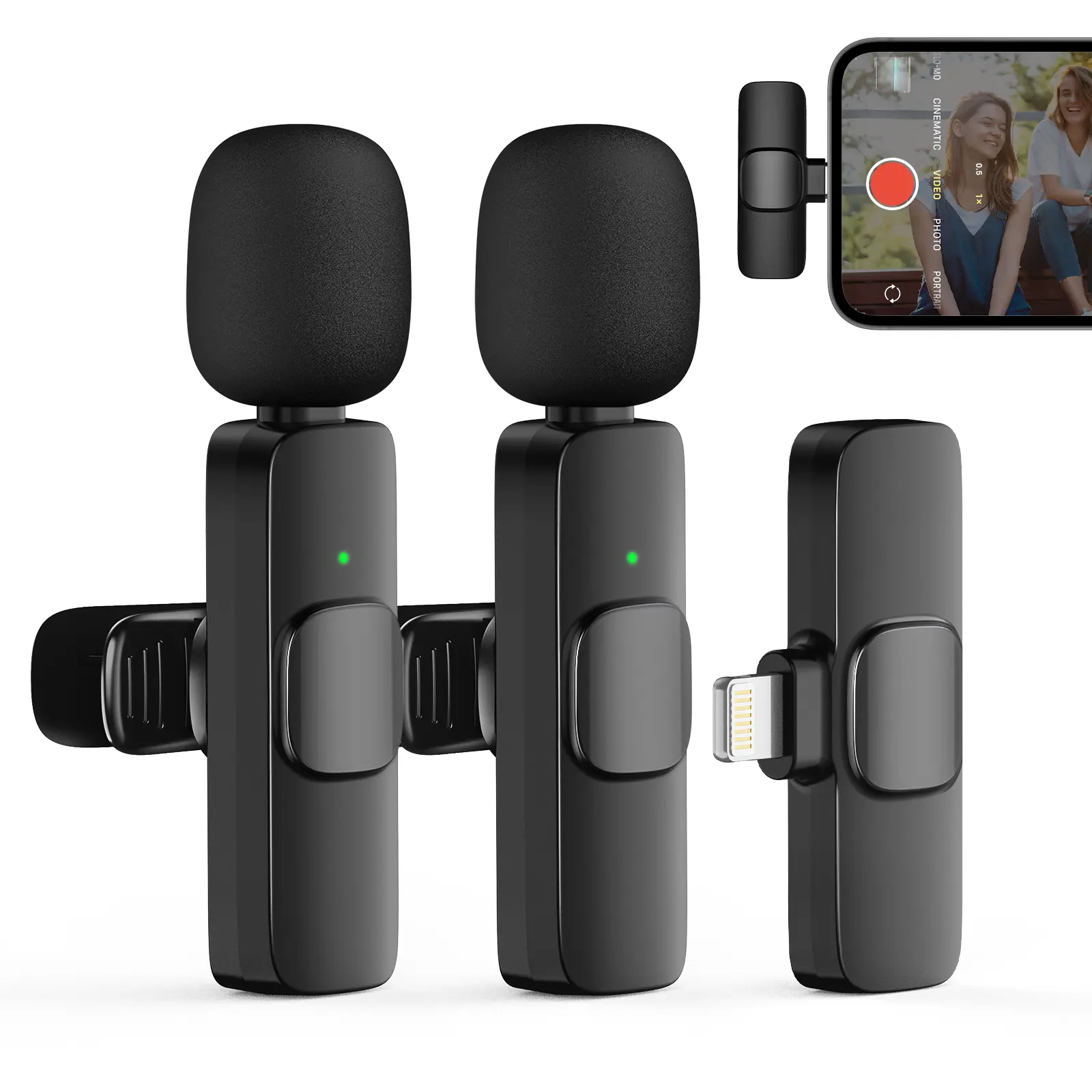 Professional Rechargeable Wireless Lavalier Microphone - Compact Omnidirectional Condenser Audio Mic for Smartphones, Laptops, Interviews, Podcasts