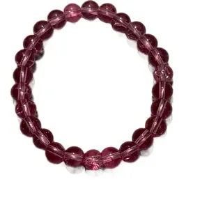 See Through Light Pink Beaded Bracelet with Transparent Beads for Stylish Accessory