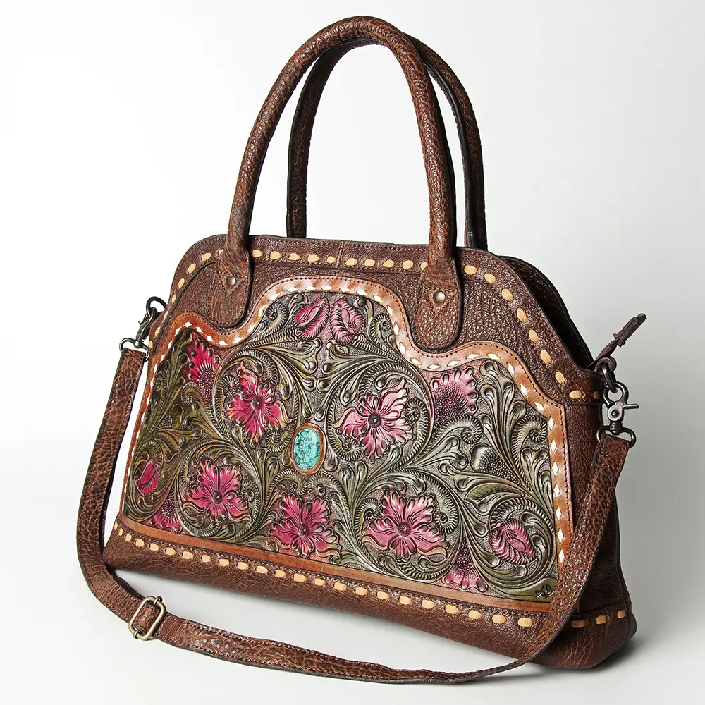 American Darling Tote Hand Tooled Genuine Leather Women Bag Western Handbag Purse