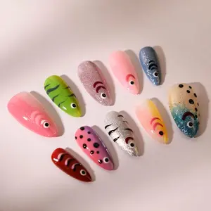 Aura Nails - Hand-Painted Fish Lure Press-On Nails Y2K Nail Art