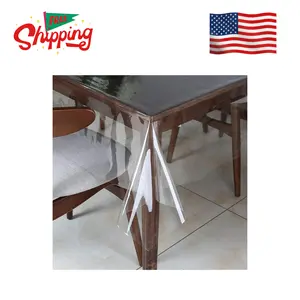 Clear Vinyl Tablecloth Protector Waterproof/Oil-Proof Plastic Square Transparent Sheet Table Cover 54X54 Inch