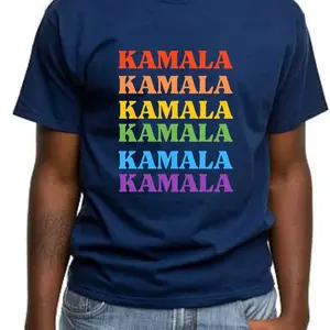 Kamala Harris Pride Lbgtq Unisex Tshirt T-Shirt Rainbow Colorful Crewneck Casual Shortsleeve Menswear Man Streetwear Top