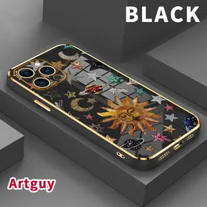 Soft TPU Case for iPhone 17 Air 15 Pro Max 16 14 Plus 13 12 11 Celestial Emblem Array Pattern Luxury Electroplating TPU Anti-Fingerprint Mobile Phone Back Cover