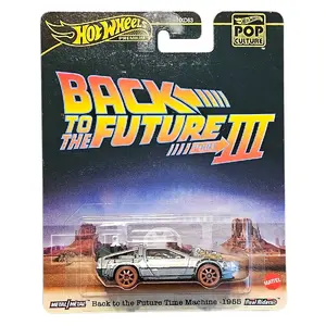 Hot Wheels Premium Pop Culture – Back to the Future III Time Machine DeLorean (1:64 Scale)