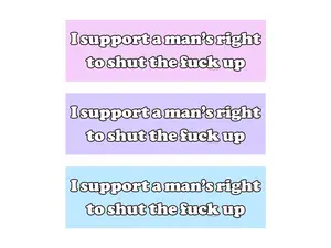 I Support a Man's Right to Shut the Frick Up | Bumper Sticker AND Magnet | Funny Meme Sticker | 8.7'' X 2.7'' | Waterproof Premium Quality
