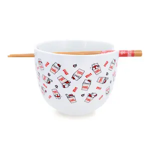 Sanrio Hello Kitty x Nissin Cup Noodles Ceramic Ramen Bowl and Chopstick Set Sanrio Hello Kitty x Nissin Cup Noodles Ceramic Ramen Bowl and Chopstick Set
