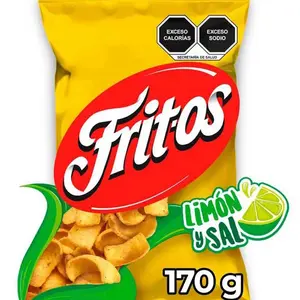 4-Pack Sabritas Fritos Limon y Sal Mexican Snack chips Crunchy Crispy Flavor lime and salt corn botanas