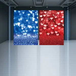 Heart Shape Romantic Valentine's Day Background Cloth Blue Professional Photography Prop Party Decoration scene accessories