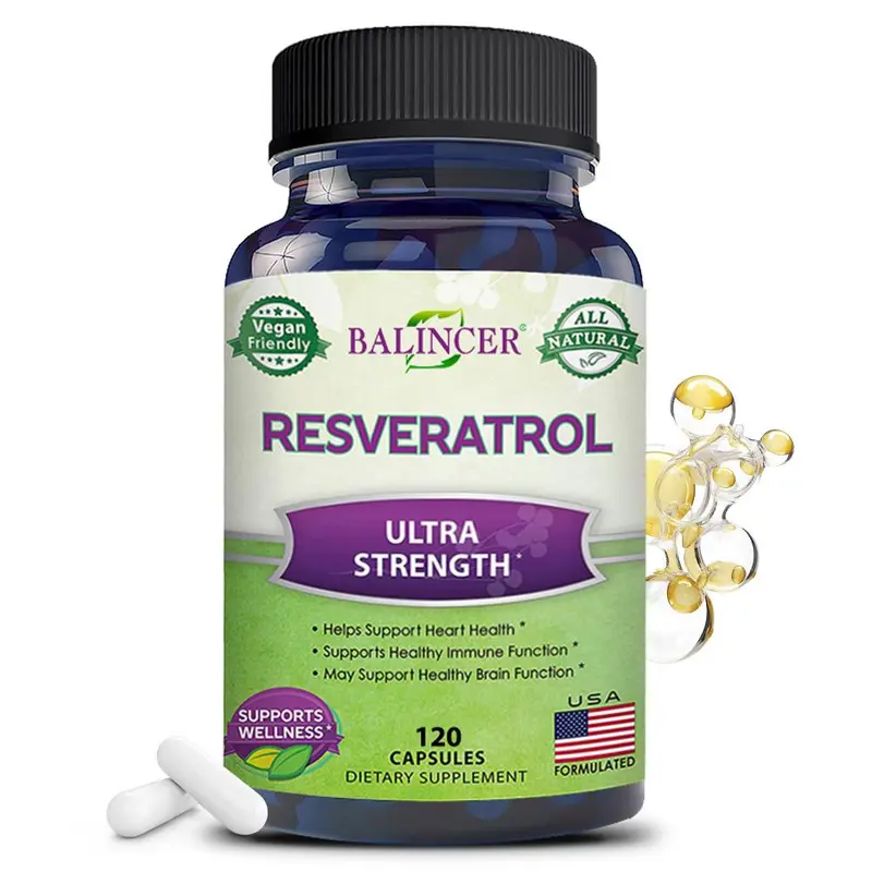 Balincer Resveratrol Health Supplement - Support Heart Health, Support Cognitive and Brain Health, 120 Capsules