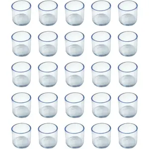 25 count  Chair  Floor Protectors - 0.55-Inch ID Clear Chair  Tips,  Furniture Foot Covers for Chairs & Tables, Non-Slip Chair  End Caps for Floor Protection