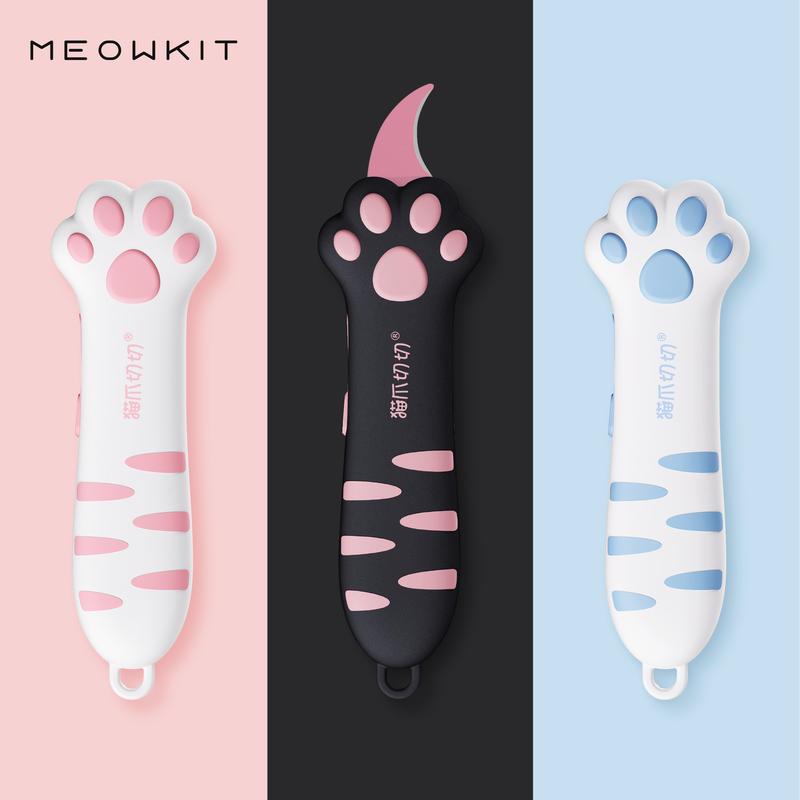 Meowkit Cute Cat Claw Box Cutter – Retractable Utility Knife for Office ...
