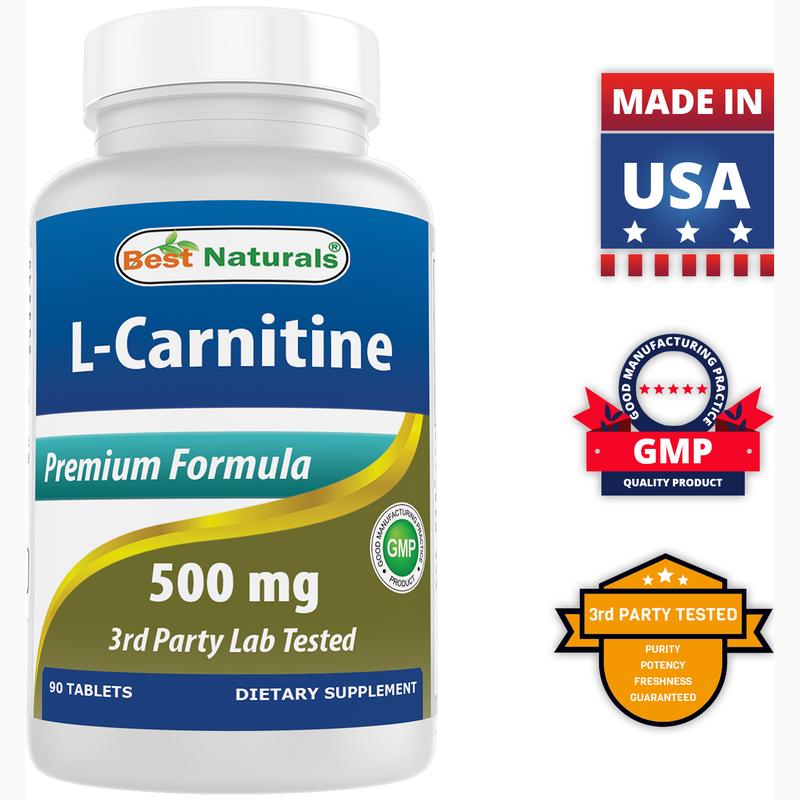 Best Naturals L-Carnitine 500 MG Capsules, 90 Ct