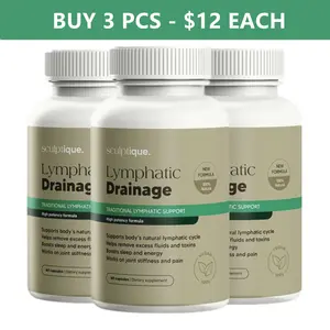 Sculptique Lymphatic Drainage Capsules, Supports Body's Natural Lymphatic Cycle Helps Remove Excess Fluids and Toxins, Supports Natural Lymphatic Cycle, Antioxidant & Detox Binder Supplement