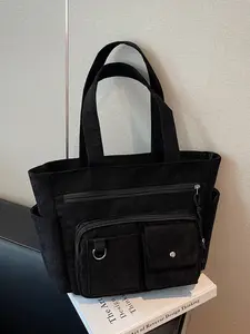 Fashion Large Capacity Urban Bag, College Student Multi-Pocket Portable Design, Handheld Totem Backpack, Casual Crossbody Shoulder Bag