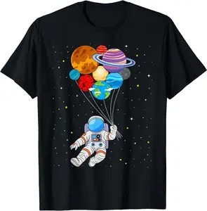 Astronaut Holding Planet Space Art For Boys Girls Stem TShirt 45759 2517