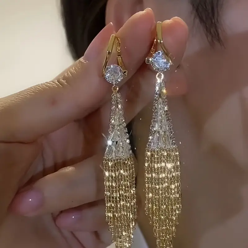 earrings to wear with gold sequin dress What Jewelry to Wear With a Sequin Dress? Victray