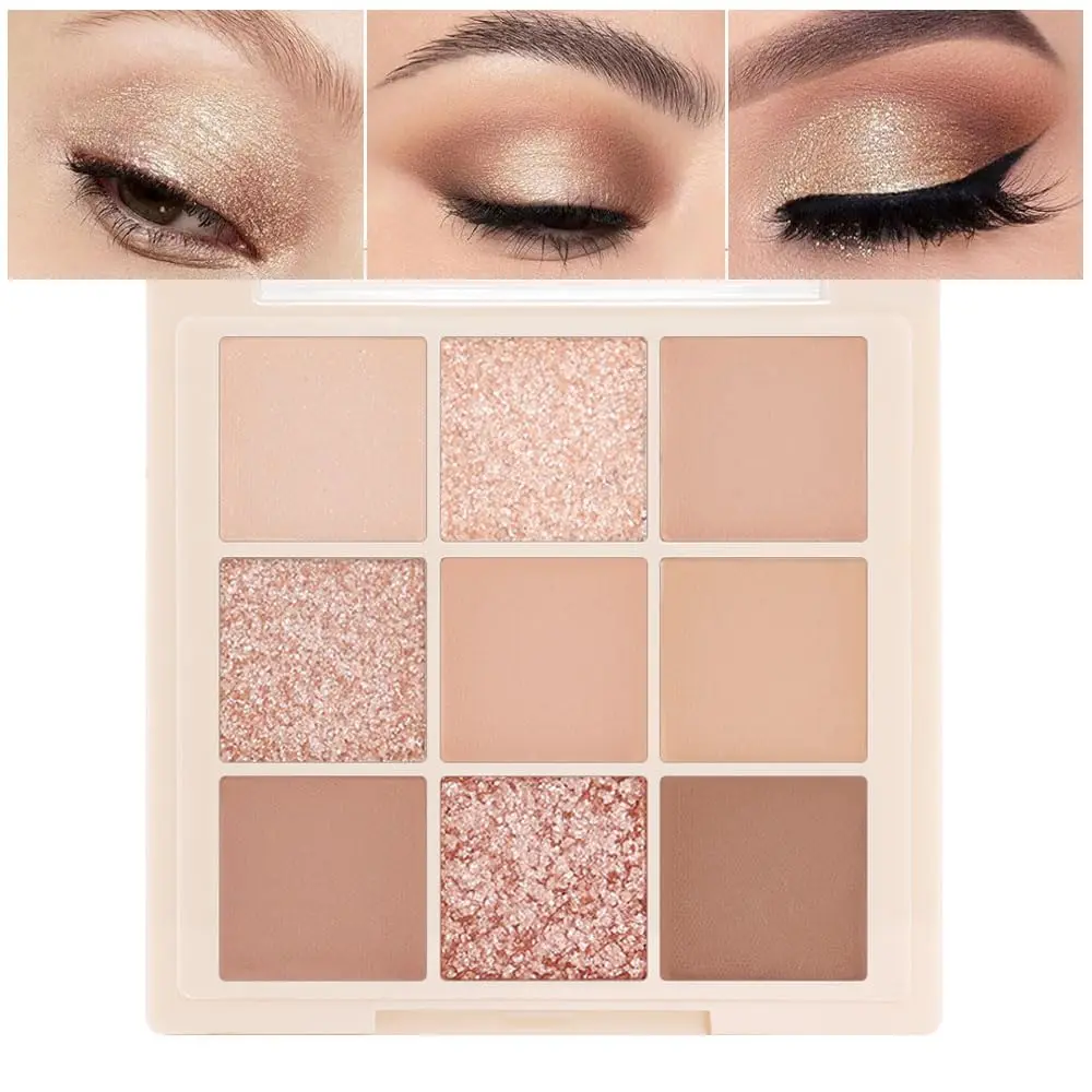 Nude Pink Beige Eyeshadow Palette,Natural Eye Shadow Make Up Pallets for Women,Neutral Small Cream Light Colors Eyeshadow Palette Long Lasting Naturing-Looking