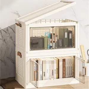 Small Mini Storage Cabinet, Multi-Layer Space Saving, Foldable, Kitchen Bathroom Living Room Study Desk Bedroom, Small Space Organizer, Folding Storage Cabinet