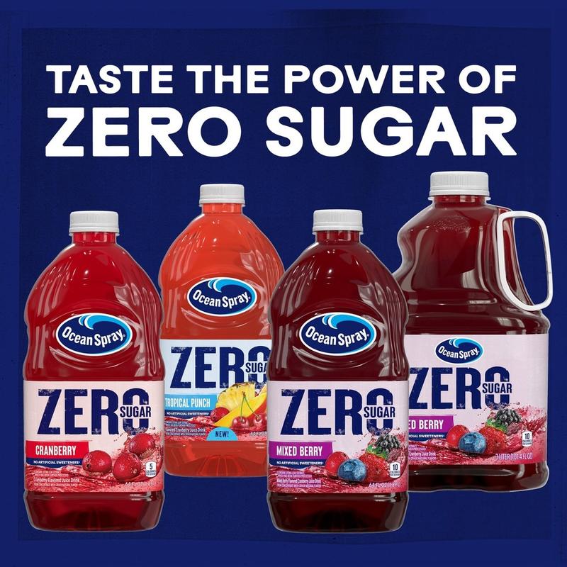 (4 pack) Ocean Spray ZERO Sugar Cranberry Juice Drink, 64 fl oz Bottle