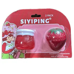 SIYIPING Strawberry Lip Balm 2 Pack - Strawberry Flavored & Scented Lip Balm Total Net 0.33 Oz 9.4g