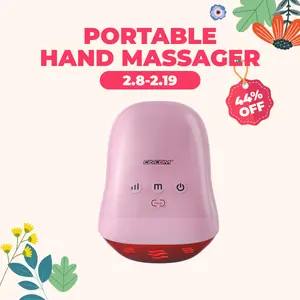 CINCOM Portable Hand Massager (ROSE), Cordless, with Comfort Heat and Gentle Vibration, Adjustable Settings, Auto-Off Feature, Rechargeable, Perfect for Daily Relaxation, Ideal Gift
